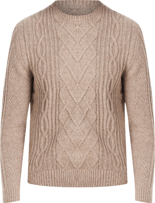 Men's Cable Knit Crew Neck Sweater