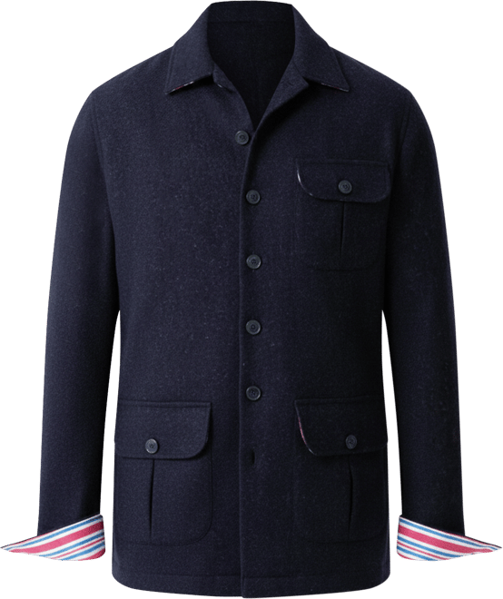 Men's Long Sleeve Wool Shirt-Jacket