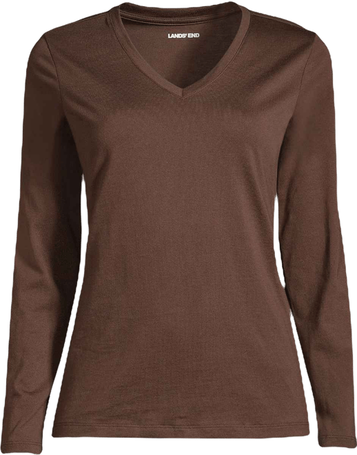 Women's Relaxed Supima Cotton Long Sleeve V-Neck T-Shirt