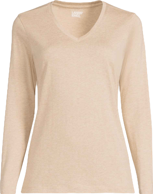 Women's Relaxed Supima Cotton Long Sleeve V-Neck T-Shirt