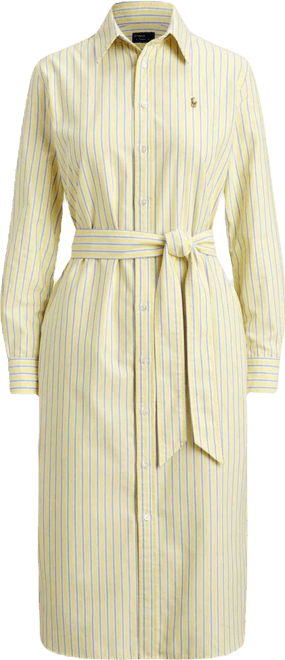 Women's Belted Cotton Oxford Shirtdress
