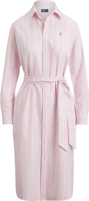 Women's Belted Cotton Oxford Shirtdress