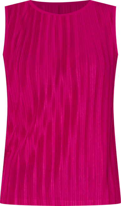 Women's Crewneck Sleeveless Pleated Knit Top