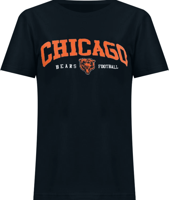 Women's Navy Chicago Bears Super-Slim Lightweight Winning Crew T-Shirt