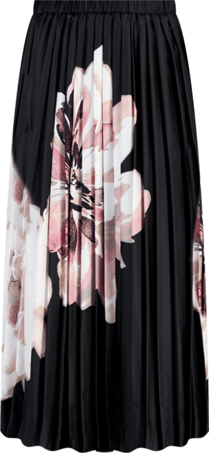 Women's Printed Pleated Midi Skirt