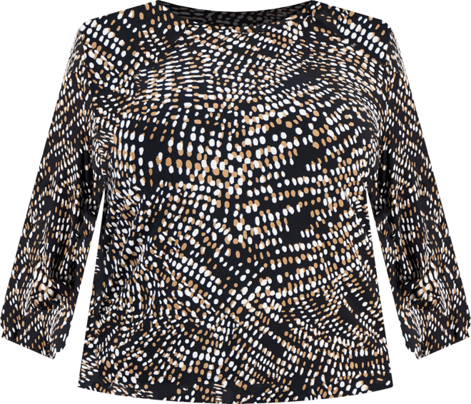 Plus Size Printed 3/4-Sleeve Top