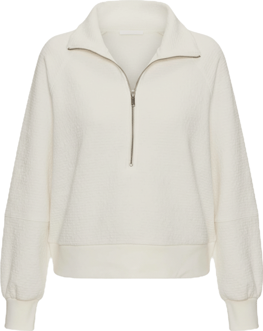 Women's Textured Zip-Up Popover Top