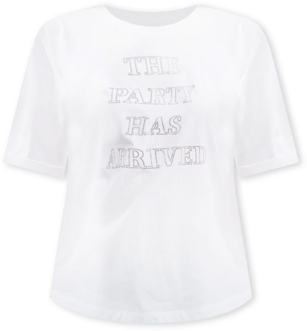 Women's Short-Sleeve Studded Party T-Shirt