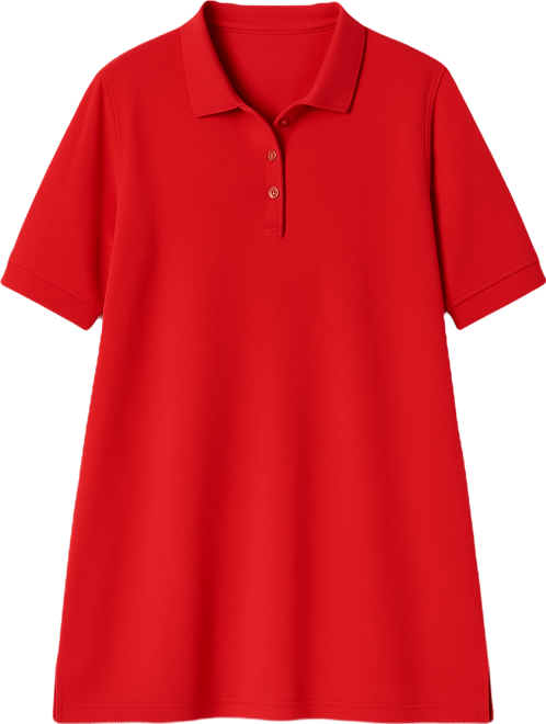 Plus Size Elbow-Sleeve Polo Tunic