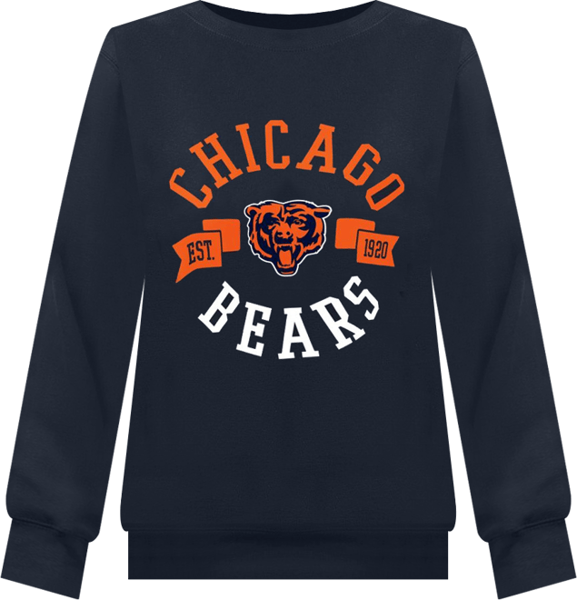 Women's Navy Chicago Bears Large Team Graphic Fleece Pullover Sweatshirt
