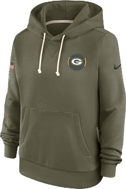 Women's Olive Green Bay Packers 2025 Salute to Service Sideline Standard Issue Dri-fit Hoodie