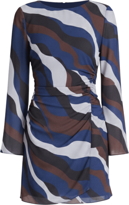 Women's Long-Sleeve Printed Mini Dress