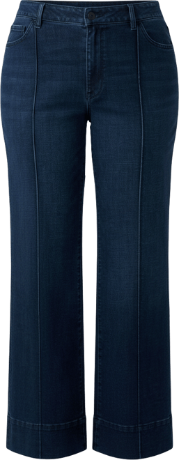 Plus Size Pintuck Wide Leg Jeans