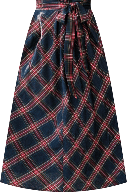 Women's Book Club Plaid Maxi Skirt