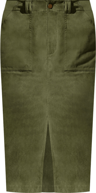 Women's Hot Take Green Midi Skirt