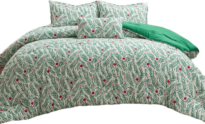 Hallmark Green Branches Holiday 4-Pc. Comforter Set, Full/Queen