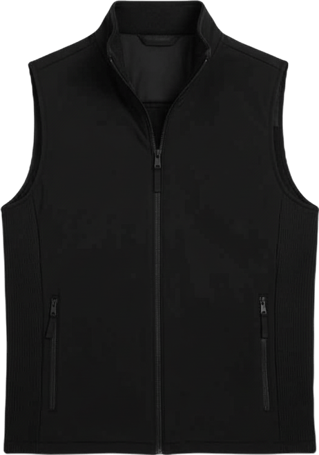 Men's Mixed Media Mock Neck Vest