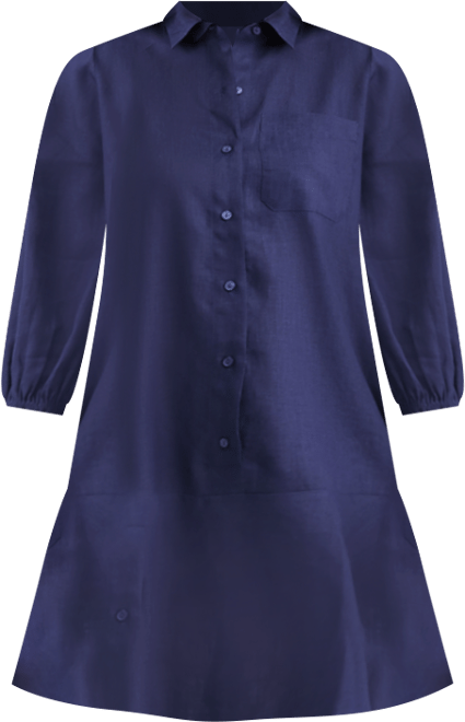 Women's 100% Linen Flounce Shirtdress, Created for Macy's