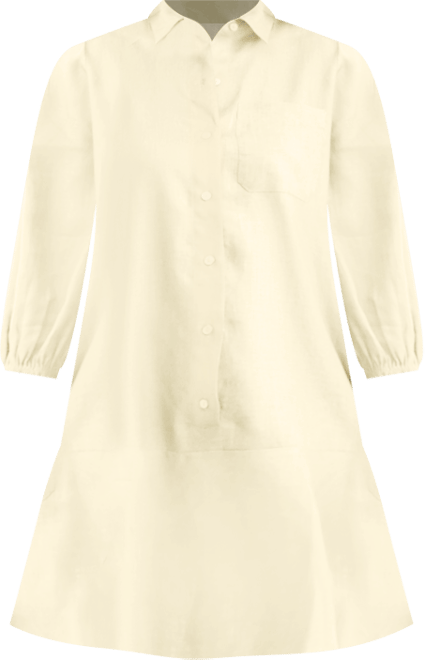 Women's 100% Linen Flounce Shirtdress, Created for Macy's