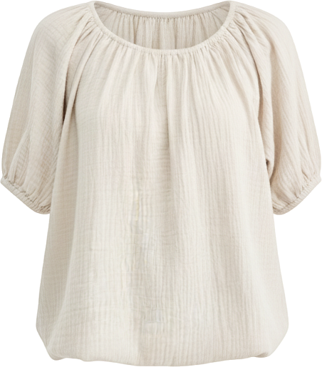 Women's Cotton Gauze Short Sleeve Bubble Top, Macy's Exclusive