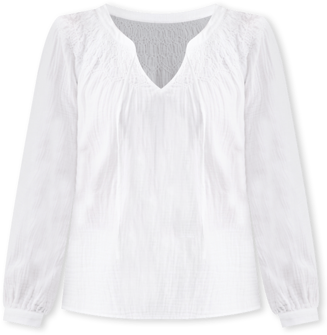 Women's Cotton Gauze Smocked Neck Peasant Top, Macy's Exclusive