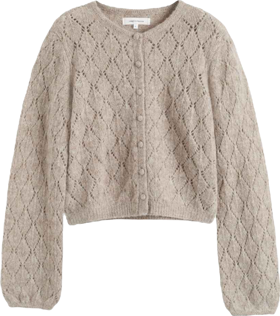 Women's Wool Blend Fluffy Diamond Cardigan