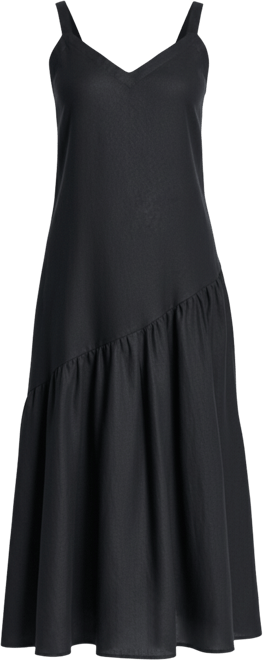 Women's Shirred Sleeveless V-Neck Dress