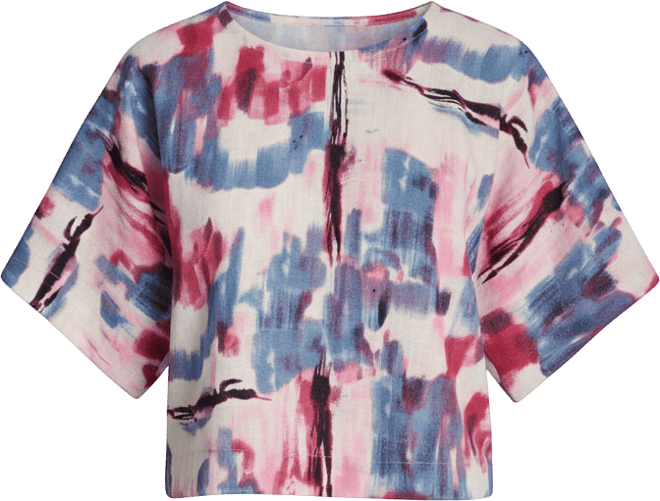 Women's Printed Drop Shoulder Crewneck Top