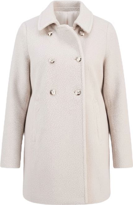 Juniors' Boucle Double-Breasted Jacket