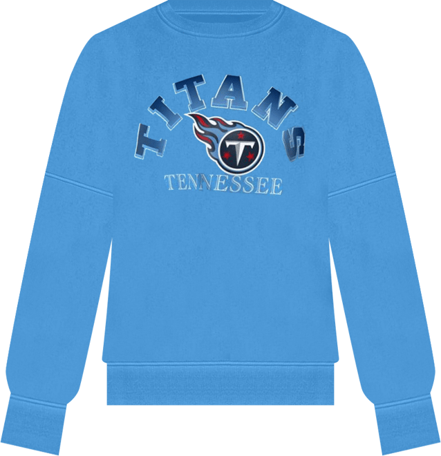 Women's Light Blue Tennessee Titans Oversized Feud Sweatshirt