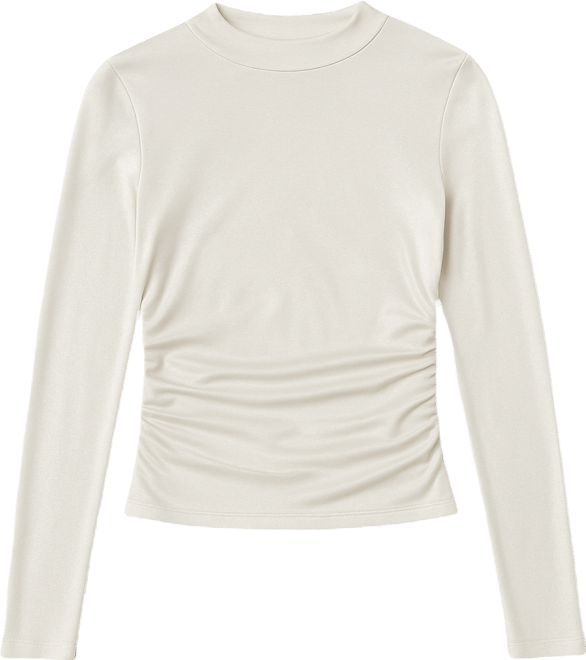 Women's Ruched Detail Long-Sleeve Top