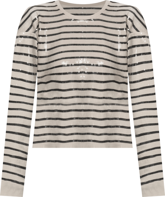 Women's Striped Long-Sleeve Sweatshirt