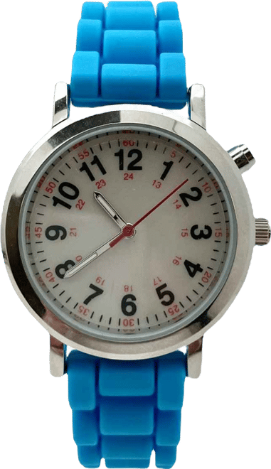 Turquoise Luminous Dial Easy Read Medical Professionals Silicone Band Women Watch