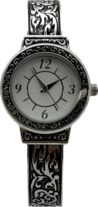 Antique Style Elegant Cuff Women Watch, Silver