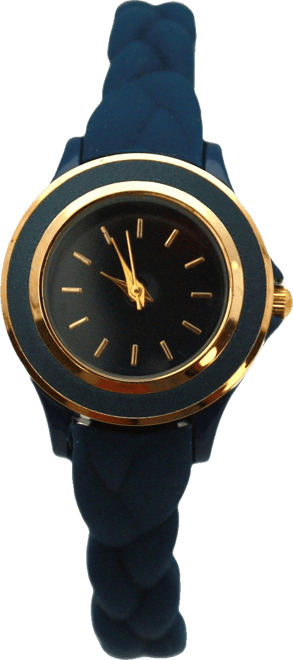 Navy Braided Silicone Band Women Watch