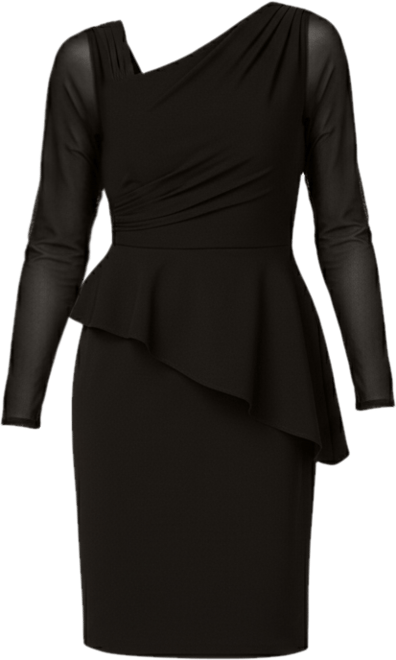 Petite Asymmetric Crepe Midi Dress