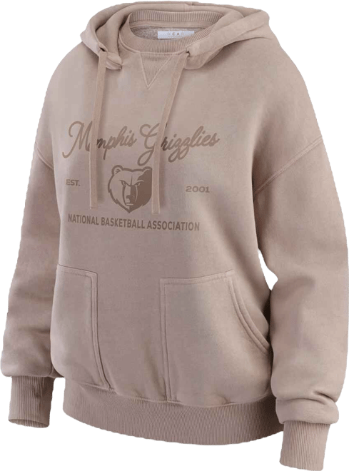 Women's Tan Memphis Grizzlies Washed Pullover Crewdie