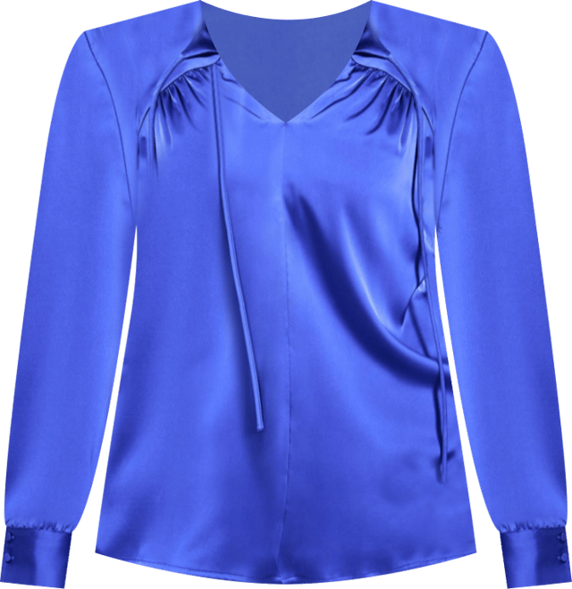 Women's Marlene Tie Front Satin Blouse