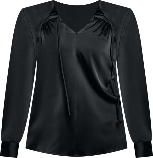 Women's Marlene Tie Front Satin Blouse