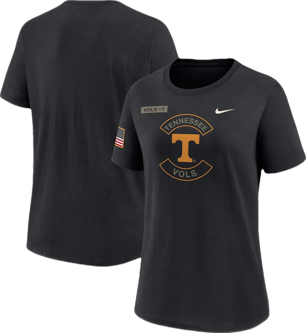 Women's Black Tennessee Volunteers 2025 Military Appreciation Dri-fit T-Shirt