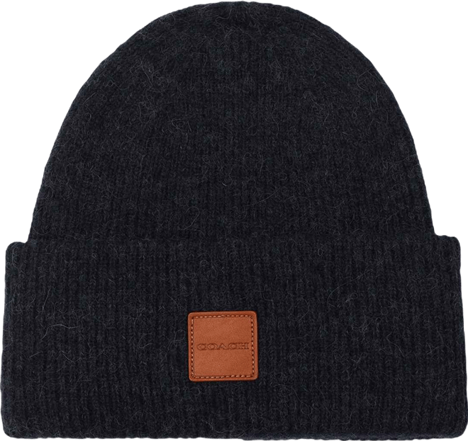 Men's Leather Patch Bean Hat