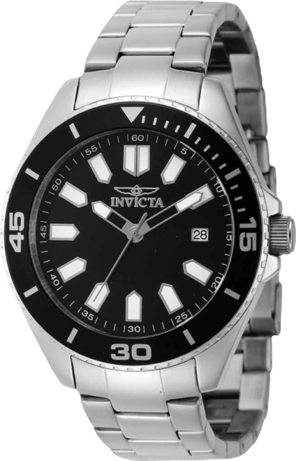 Men's 46316 Pro Diver Quartz 3 Hand Black Dial Watch