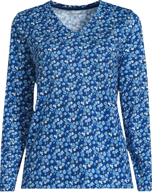 Women's Relaxed Supima Cotton Long Sleeve V-Neck T-Shirt