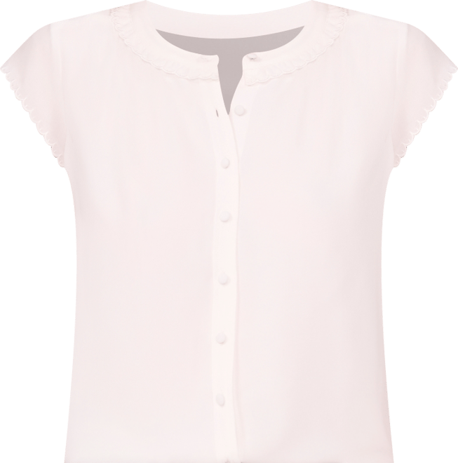 Women's Scalloped Cap Sleeve Blouse