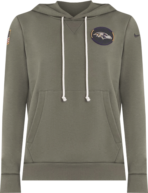 Women's Olive Baltimore Ravens 2025 Salute to Service Sideline Standard Issue Dri-fit Hoodie