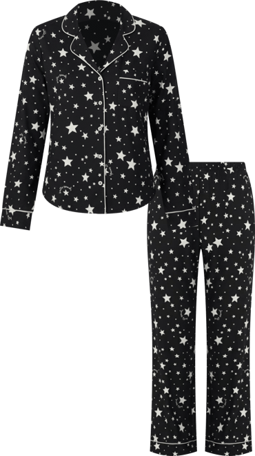 Women's 2-Piece Sleepwear Long-Sleeve Top and Pajama Pants Set