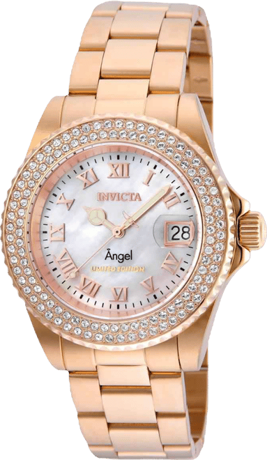 Women's 24615 Angel Quartz 3 Hand White Dial Watch