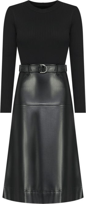 Juniors' Attached Skirt Midi Sweater Dress