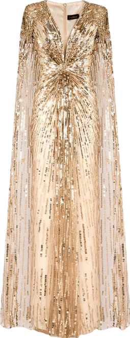 jenny packham gold sequin dress Jenny Packham Sequin-embellished Maxi Dress