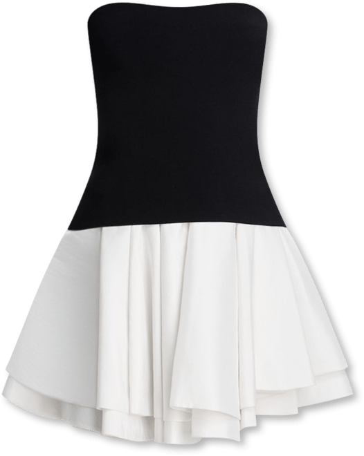 azra contrast mini dress Contrast Trim Knit Mini Dress